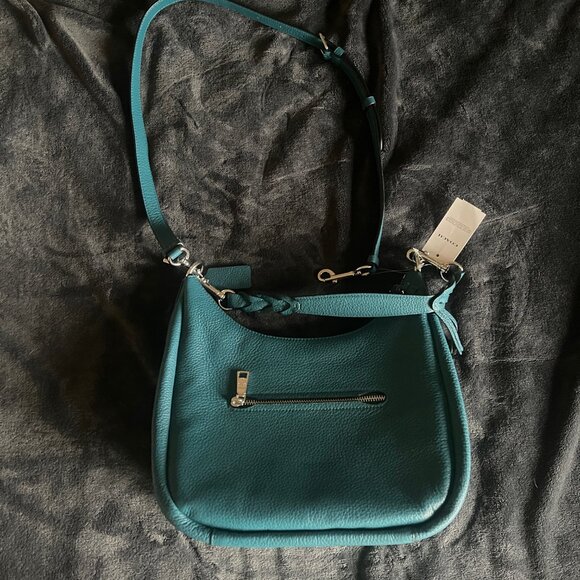 NWT Coach JULES HOBO C9190 Silver/Deep Turquoise - Picture 8 of 8